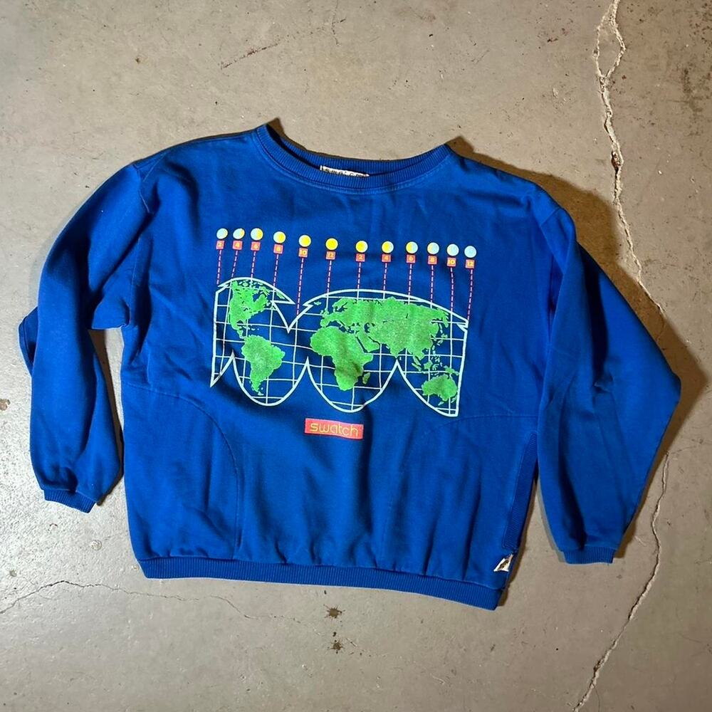 80s swatch watch crewneck sweater